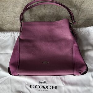 Coach Plum Leather Shoulder Bag